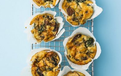 Mushroom and Spinach Omlette Muffins by Kate Harrison